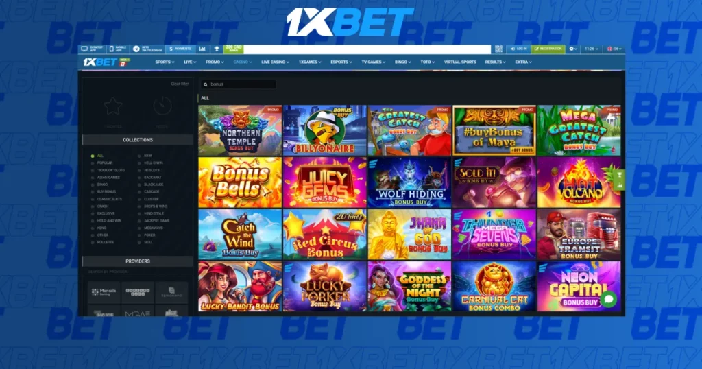 Diverse Online Games at 1XBet Casino in Malaysia