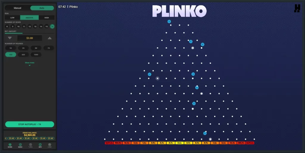 Variations of Plinko game at 1xBet Malaysia