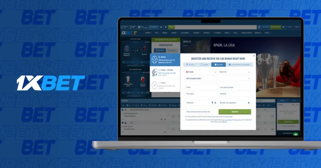 Registration at 1xBet Malaysia via PC app